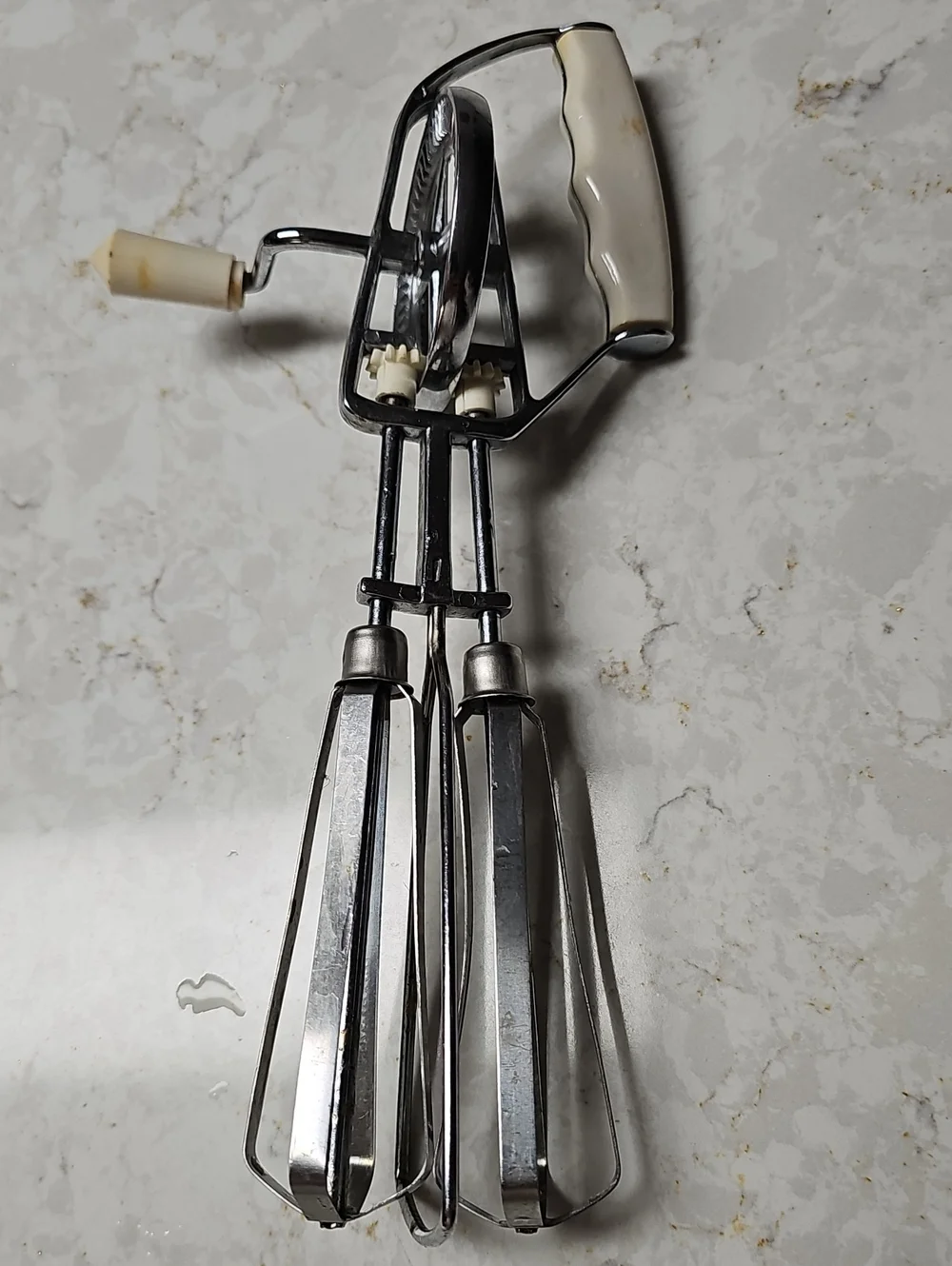 Vintage Hand Mixer in Cream and Chrome